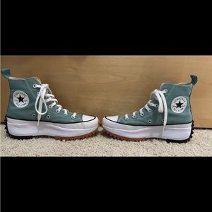 Converse Run Star Hike Hi Canvas Platform Sneakers in Jade Unity Women’s 7 EUC